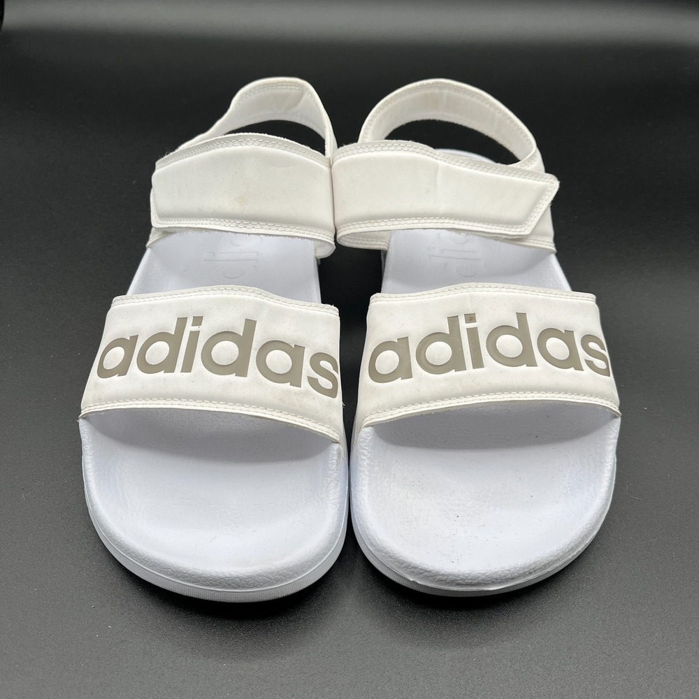 Adidas Adilette H03266 Womens US 8 Strappy Cloud White Adjustable Strap Sandals
